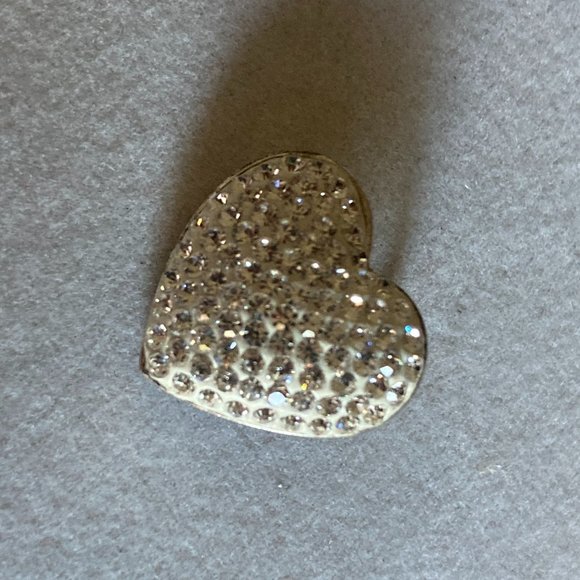 Valentine Pendant Vintage Retro Charm Heart Sterling Silver 925 Austrian Crystal - Picture 3 of 11